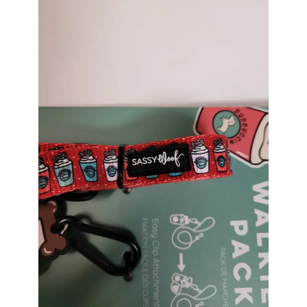 Sassy Woof Puppuccino Walkie Pack Dog Leash & Waste Bag 60